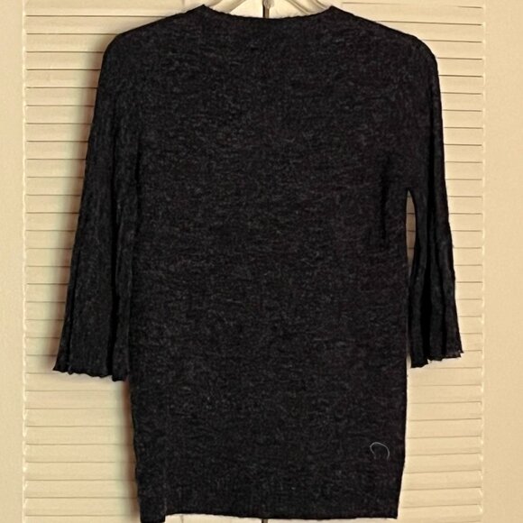 Kerisma Black Gray ¾ Length Bell Sleeve Sweater* - Picture 6 of 6